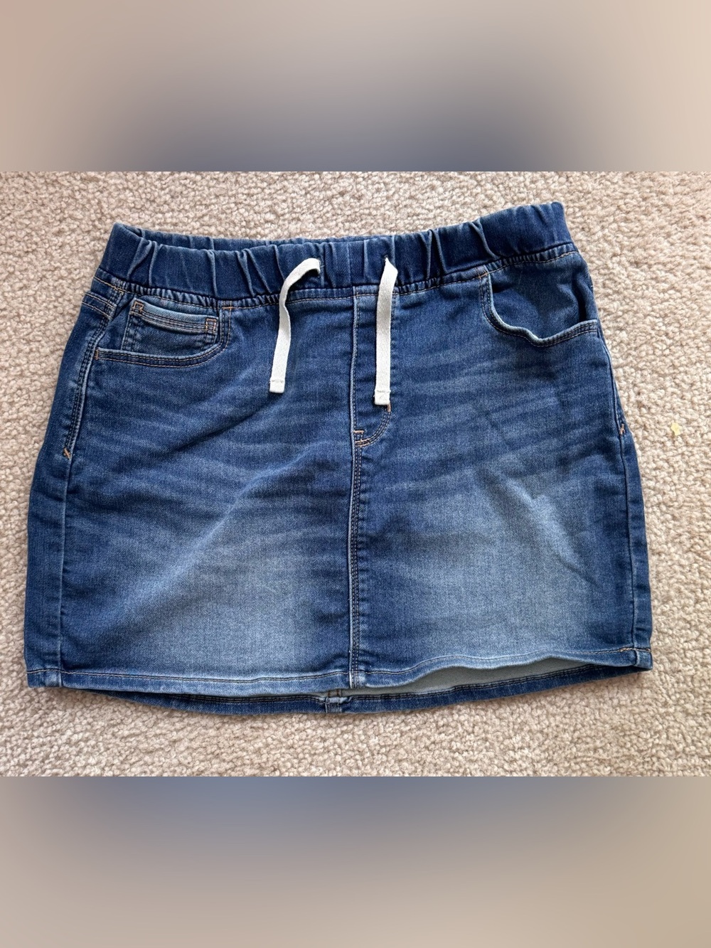 GAP Girls Blue Elastic Waist Denim Skirt with Back Pockets